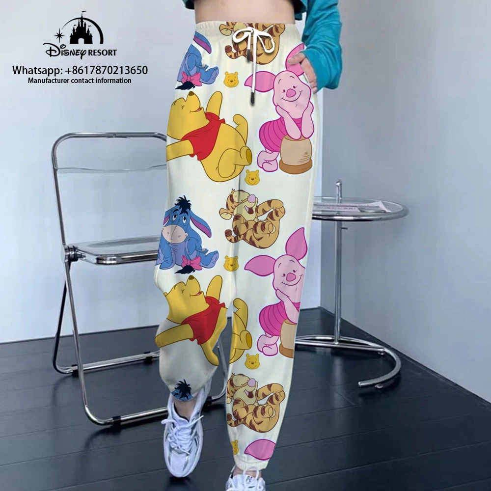 

Disney Winnie the Pooh and Mickey Minnie Kawaii Women's Fashion Casual Jogging Sweatpants Street Style Versatile for Little Feet