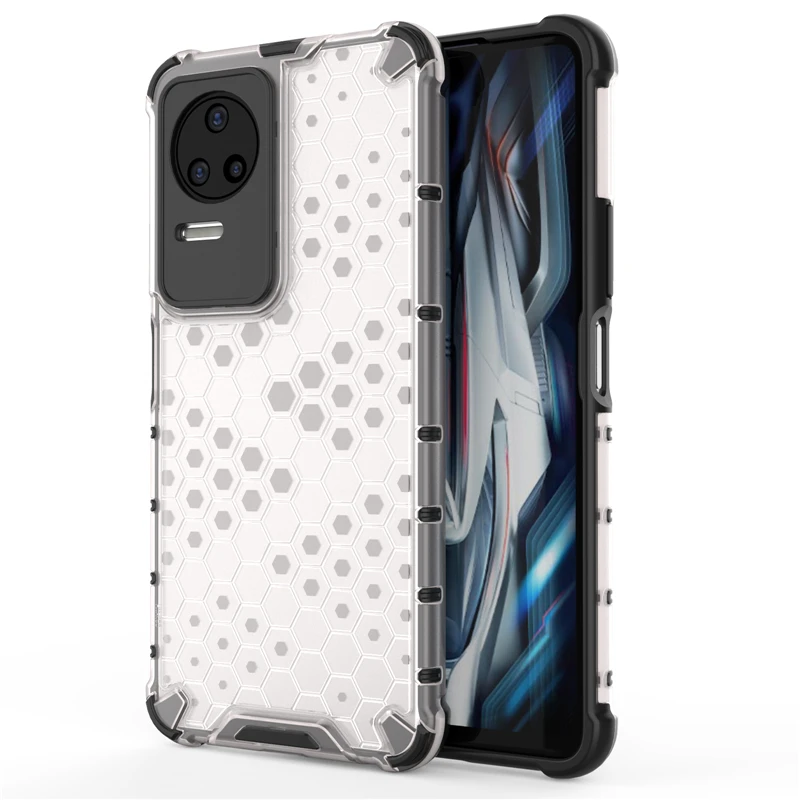 For POCO F4 PocoF4 Case Transparent Hard Back Cover Rugged Soft Frame