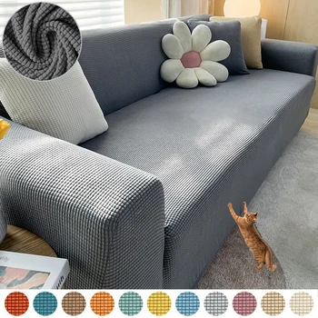 Copridivano in tessuto jacquard elastico Copridivano elasticizzato Fodera per divano componibile a forma di L Custodia angolare per soggiorno 1/2/3/4 posti 1
