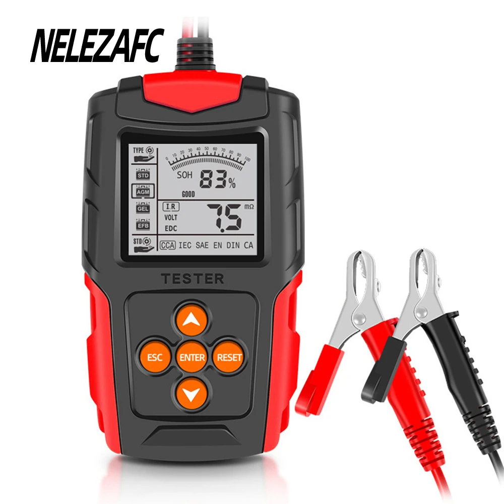 

12V/24V Car Battery Tester Analyzer VRLA GEL AGM Automotive Quick Load Plug Cranking Test Diagnostic Tools For Motorcycle Truck