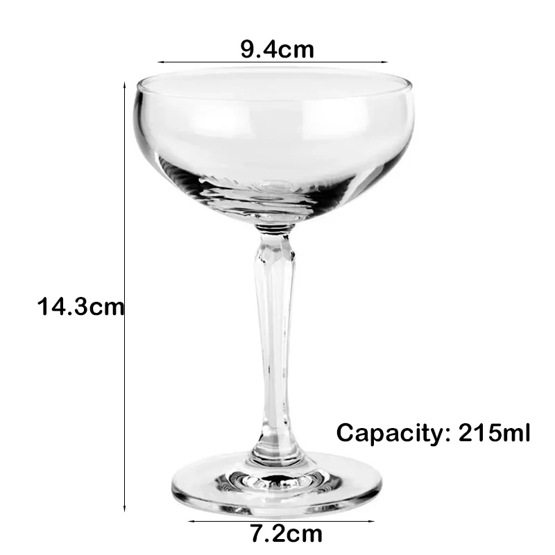 Description Picture 5 of item215ml Coupe Cocktail Glass Saucer Champagne Glass