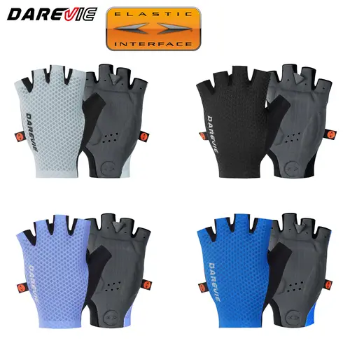 DAREVIE Men's Cycling Gloves Italy ELASTIC INTERFACE TEAM PALM 80 KG/m³ Pad Cycling Gloves Anti Slip Shockproof Sport Gloves