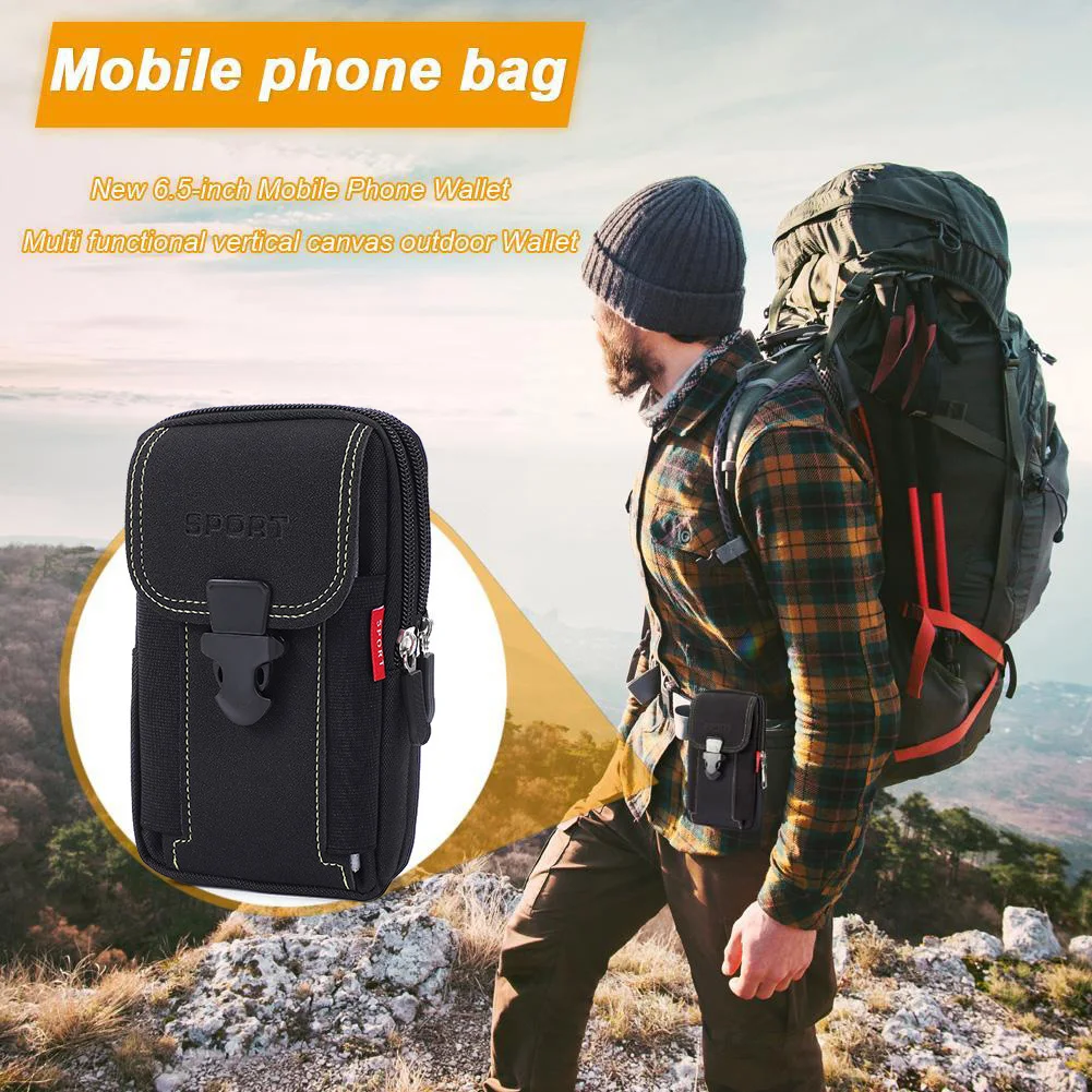 Canvas Waist Pocket Male Outdoor Fanny Bum Bag Purse Business Mobile Phone Pouch