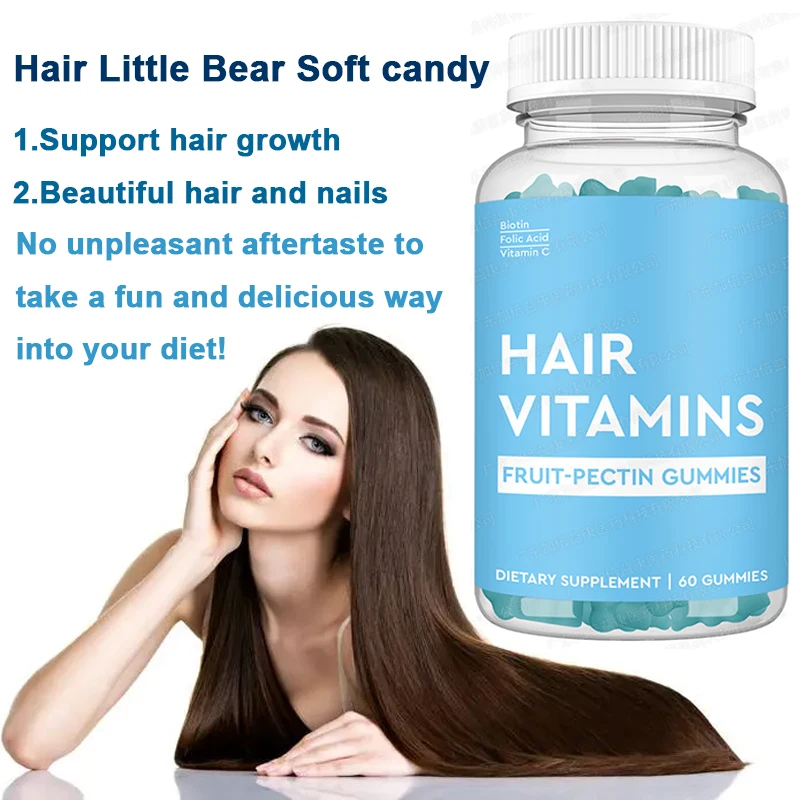 

60 Pills Hair Jelly Collagen Vitamin Promote Hair Growth Strengthen Nails Reduce Splitting Nourish Hair Protect Nails Hair Jelly