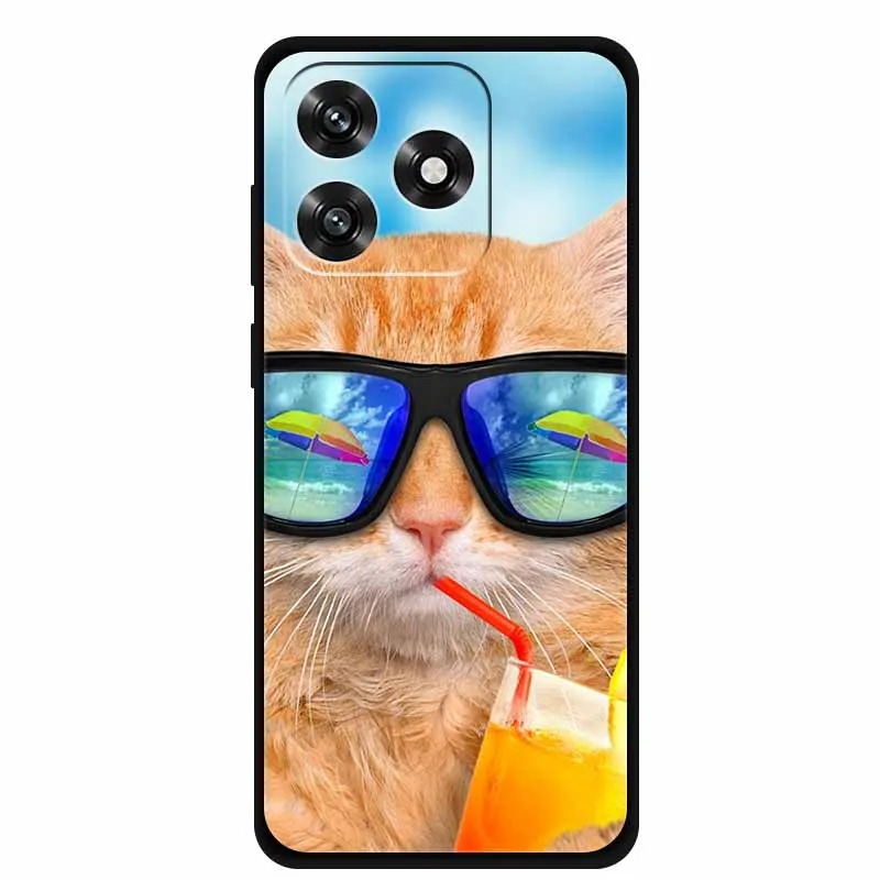 Black TPU Cartoon Soft Silicone Shockproof Case - Protective Back Cover