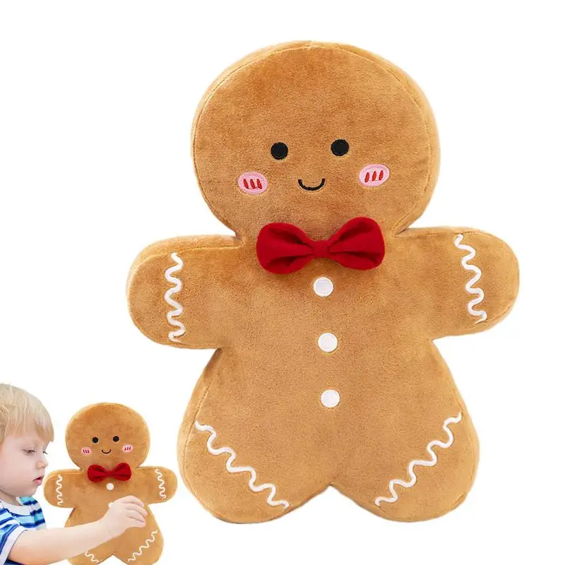 

Christmas Gingerbread Man Pillow 15inch Biscuit Man Plush Soft Throw Pillows Christmas Shaped Pillows Creative Gingerbread Plush