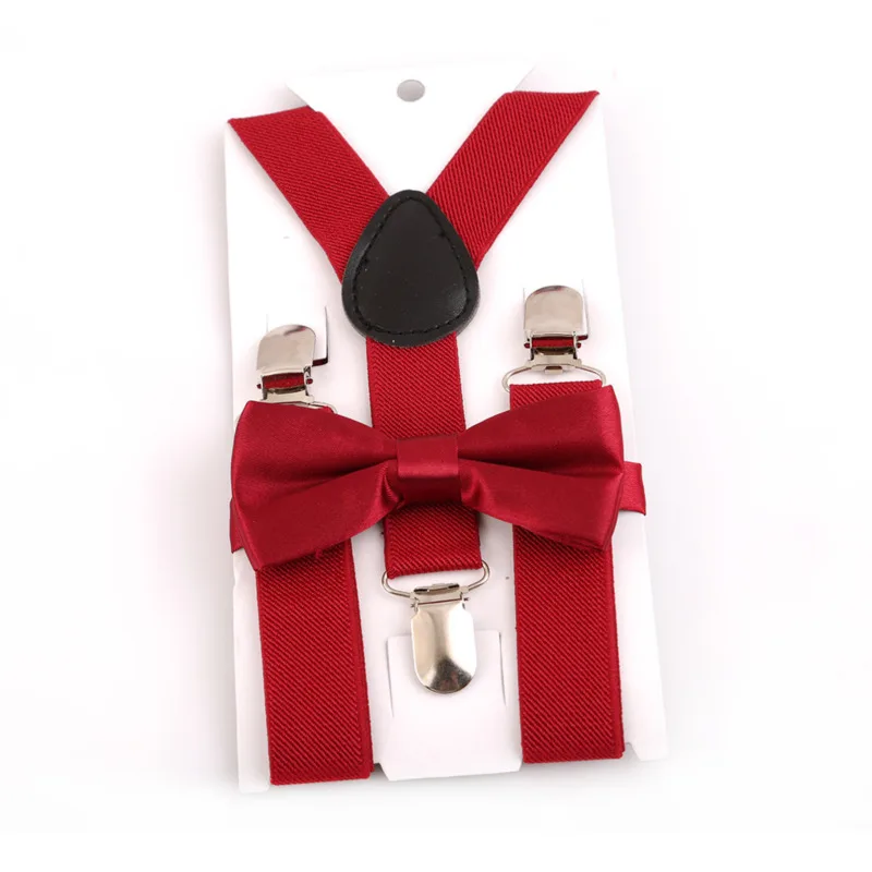 Set Bambini Con Bretelle Elastiche A Y E Papillon: Regolabili, Retro In Pelle, Clip-on, Adatto Per Feste E Cerimonie, Per Maschi E Femmine