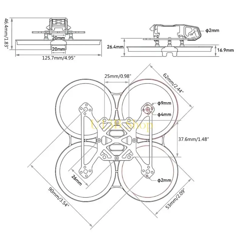 U13B Lightweight Frame Stable & Reliable Drones Structure User friendly Frame Convenient Maintenance Suitable for Pavo20