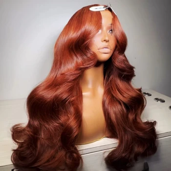 Reddish Brown 13x6 Lace Frontal Wig Brazilian Colored 13x4 Body Wave Human Hair Wigs Hd Transparent 4x4 5x5 Closure Wig 40 Inch