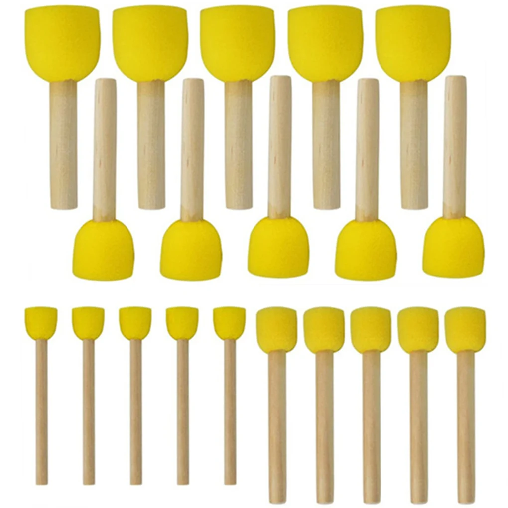 300 Pcs Round Sponge Foam Brush Set Assorted Size Kids Sponge Brushes for  Painting Wooden Handle Foam Brush Paint Tools for Arts Crafts, Painting