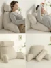 Reading Study Pillow,Bed Wedge with Arms and Pockets Bolster Back Support, Lumbar for Sofa,Office Chair Decorative Pillow 5