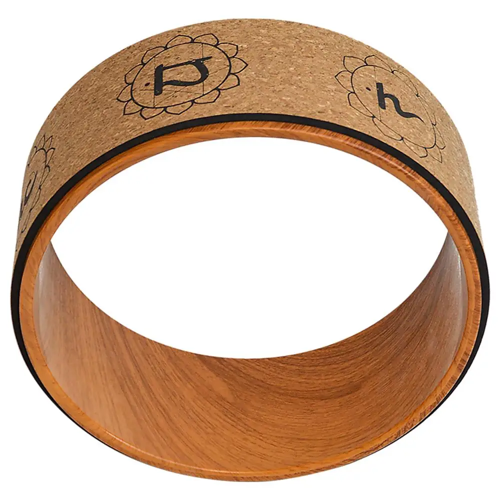 Yoga & Pilates Wheel Cork Circle Stretching & Strengthening Back Chest Hips Abdomen