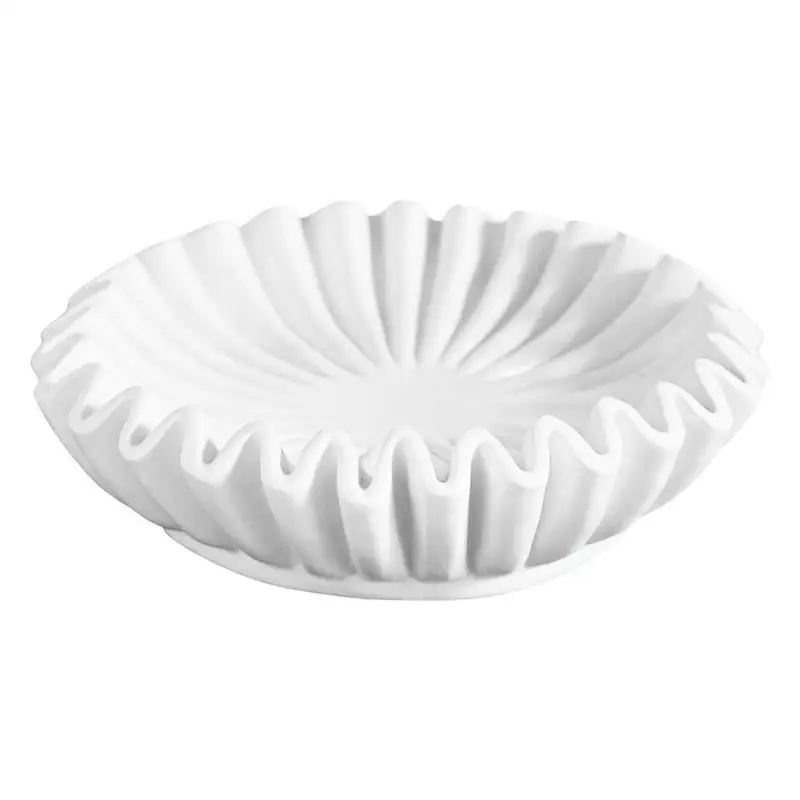 

Nico Fluted Ruffle Decorative Bowl household kitchen Serving Bowls Home Decor Accents Living Room Styling Coffee Table Bookshelf