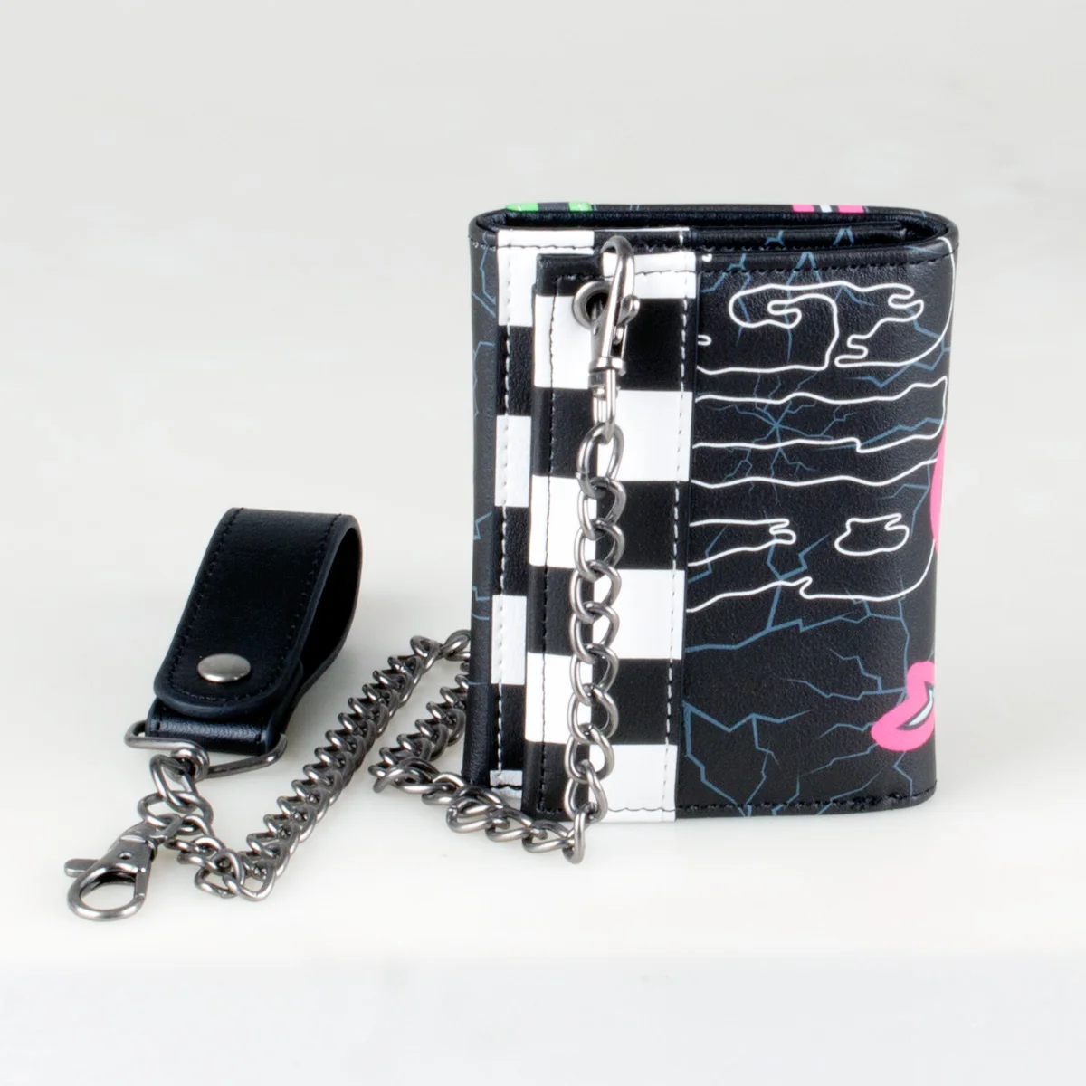 High-Quality Printed Triple-Fold Chain Wallet Fashionable Personalized Card Holder with ID Window