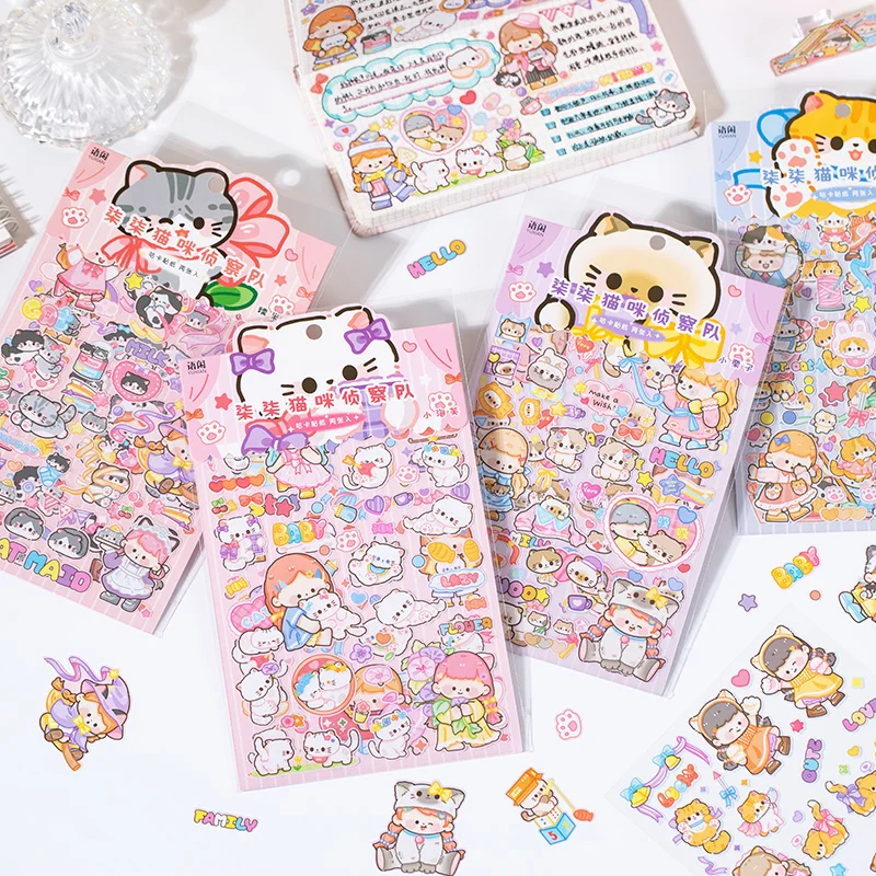 

4pcs/Lot Qiqi Cat Reconnaissance Team Guka Sticker