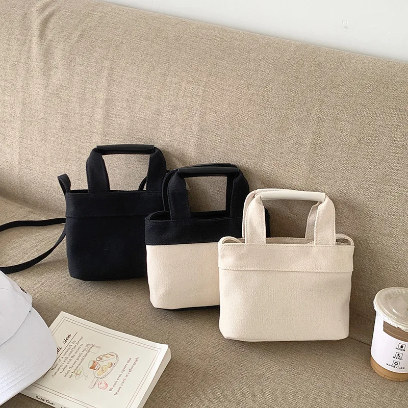 

Original Black Canvas Casual Totes Large Capacity Commuter Crossbody Bags for Women PU Leather Handle Designer Luxury Bag