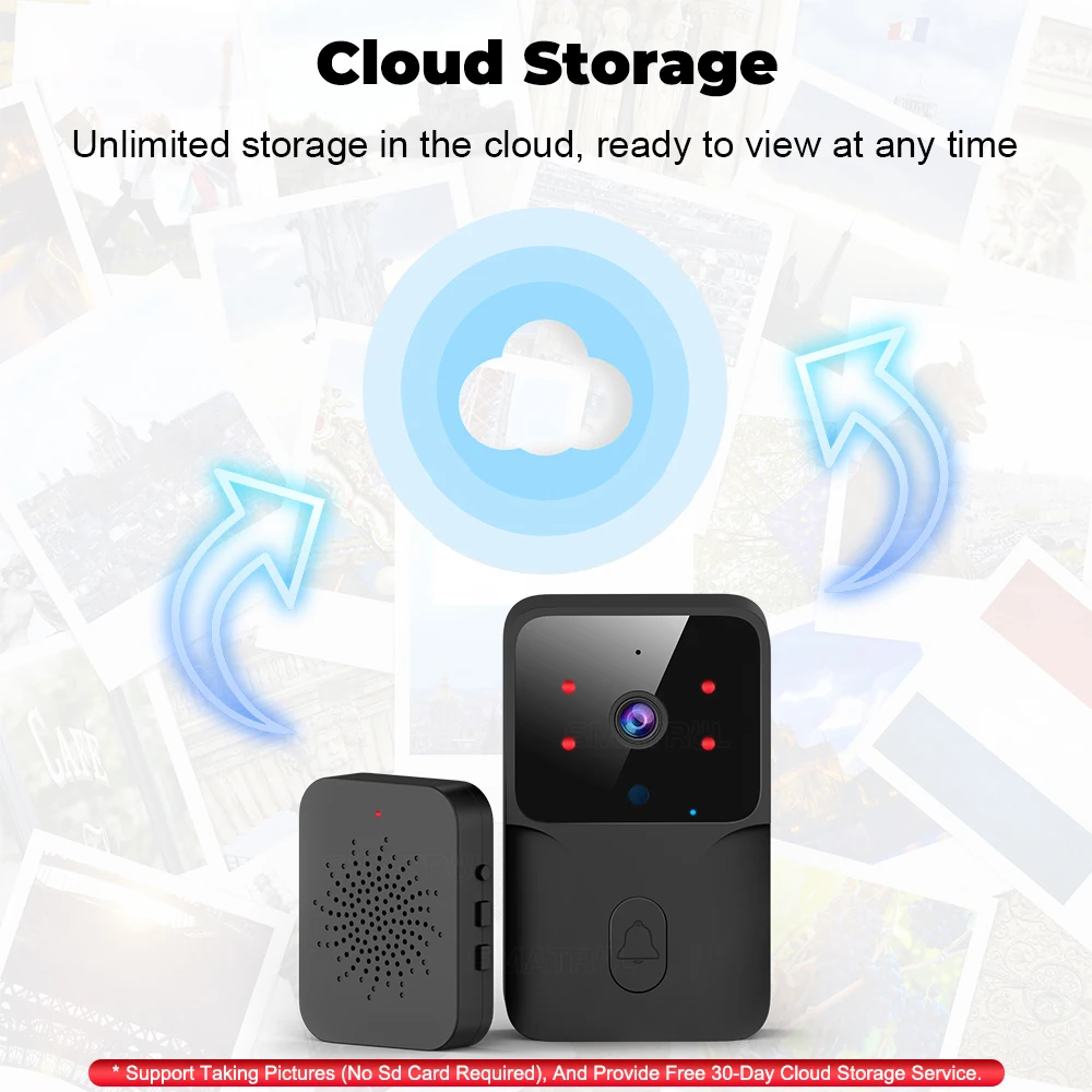 Tuya Intelligent Wifi Doorbell Outdoor High-Definition Camera Anti-Theft Door Bell Night Vision Home Monitor Door Phone Voice