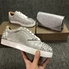 Flat Rivet Silver Casual Shoes Women Clutch Design Crystal Sneakers Luxurious Round Concise Couple Metallic Glitter Lace Up Shoe 1