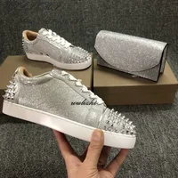 Flat Rivet Silver Casual Shoes Women Clutch Design Crystal Sneakers Luxurious Round Concise Couple Metallic Glitter Lace Up Shoe 1