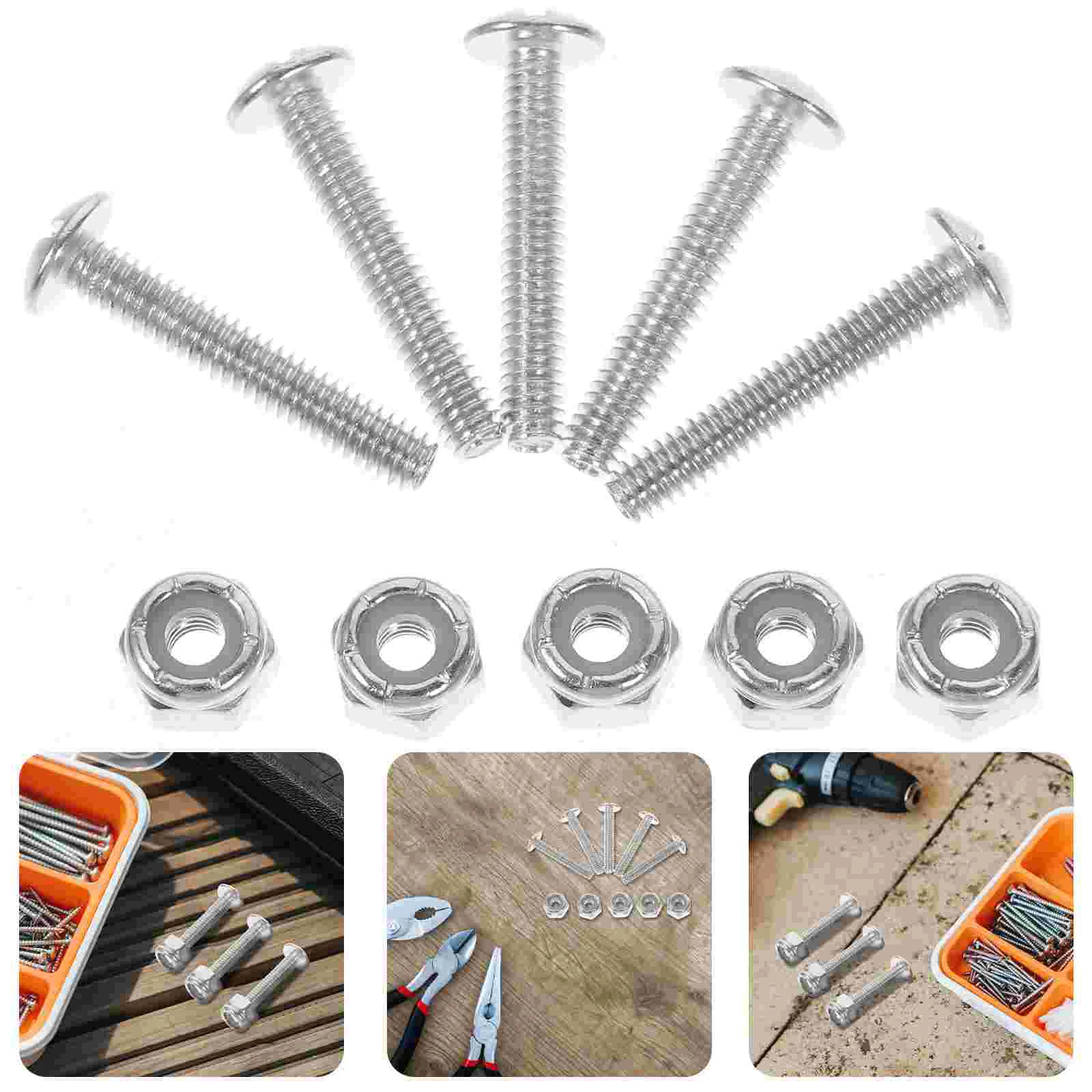 12 Pcs Foosball Table Replacement Screws Nuts Metal Fixing Fastener Soccer Tables