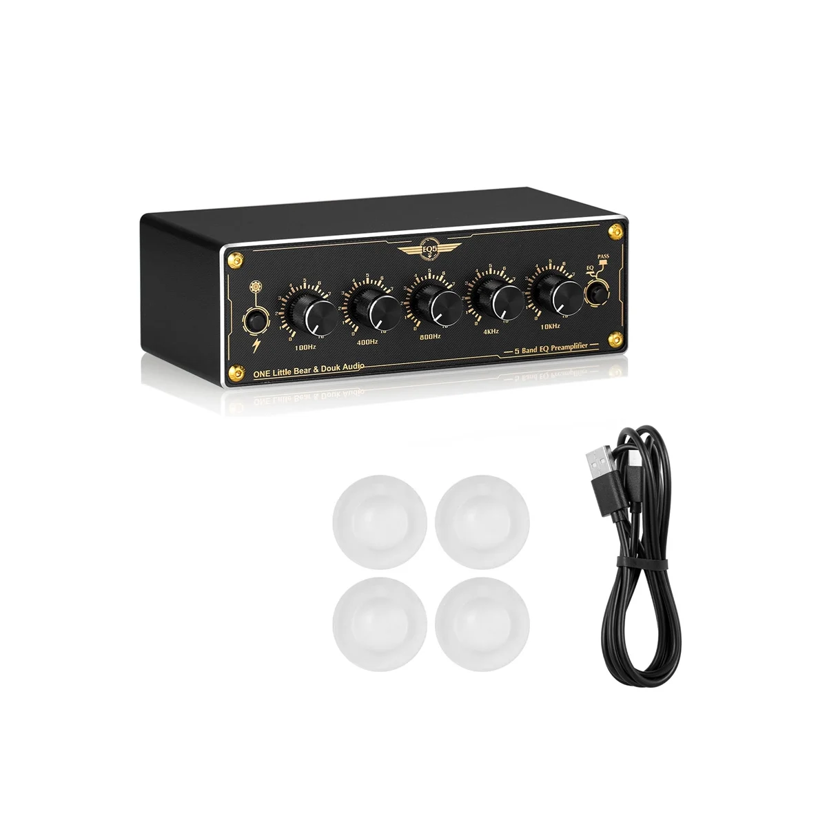 EQ5 2.0 Channel Mni 5-Band Analog EQ Preamp Audio Equalizer Home/Car Audio Processor Stereo Pre-Amplifier