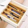 Underwear Sock Organizer Bamboo Drawer Organizer Expandable 5-7 Compartments for Kitchen Utensils Jewelry Tools for Flatware 5