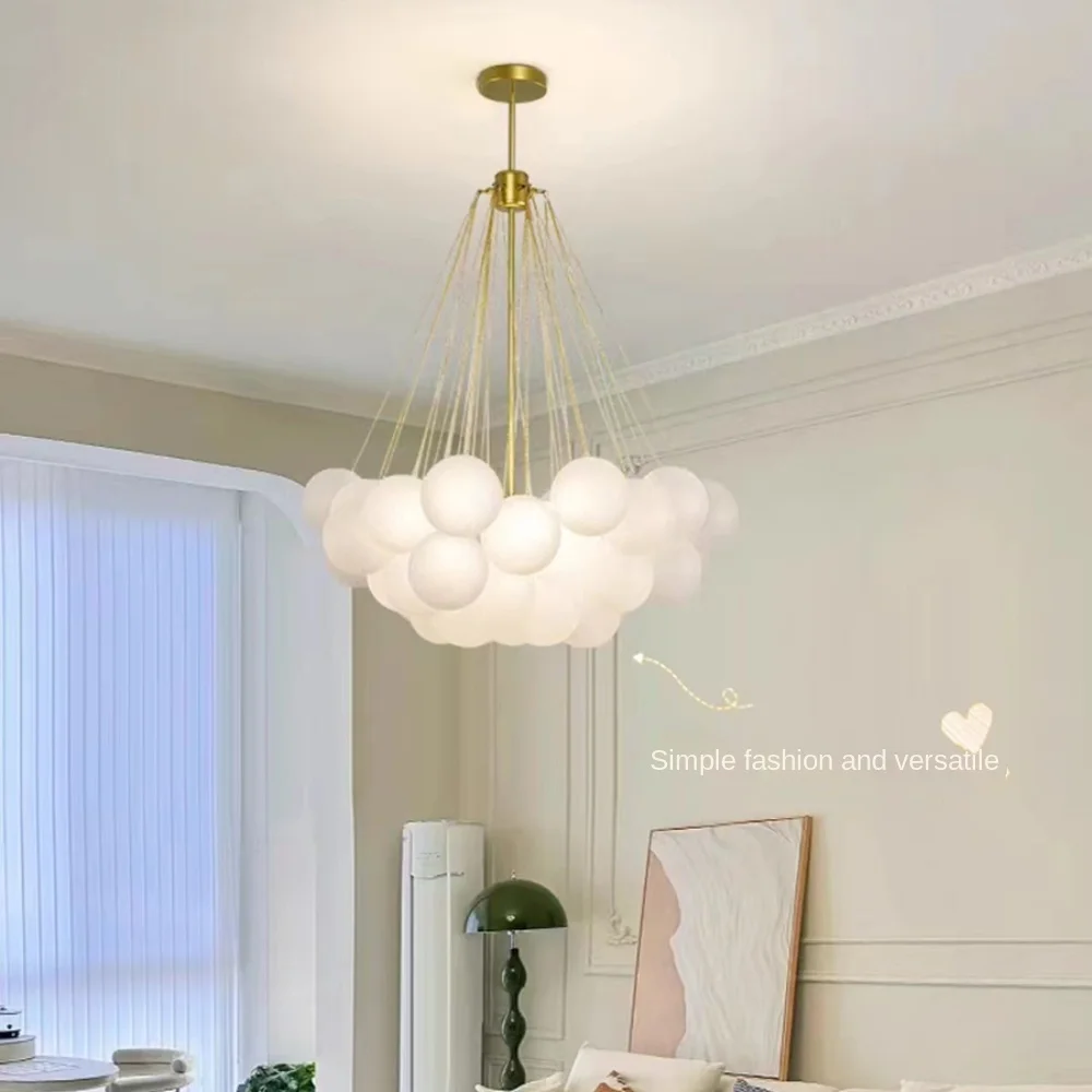 Modern Glass Ball Hanging Chandelier for Living Dining Table Room Decoration Kitchen Lamps Gold Black LED Ceiling Pendant Light 3