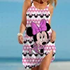 Disney Mickey Mouse Print Women Dress Vintage Woman Beach Dress Sling Midi Sleeveless Dresses Boho Girls Streetwear Night Dress 2