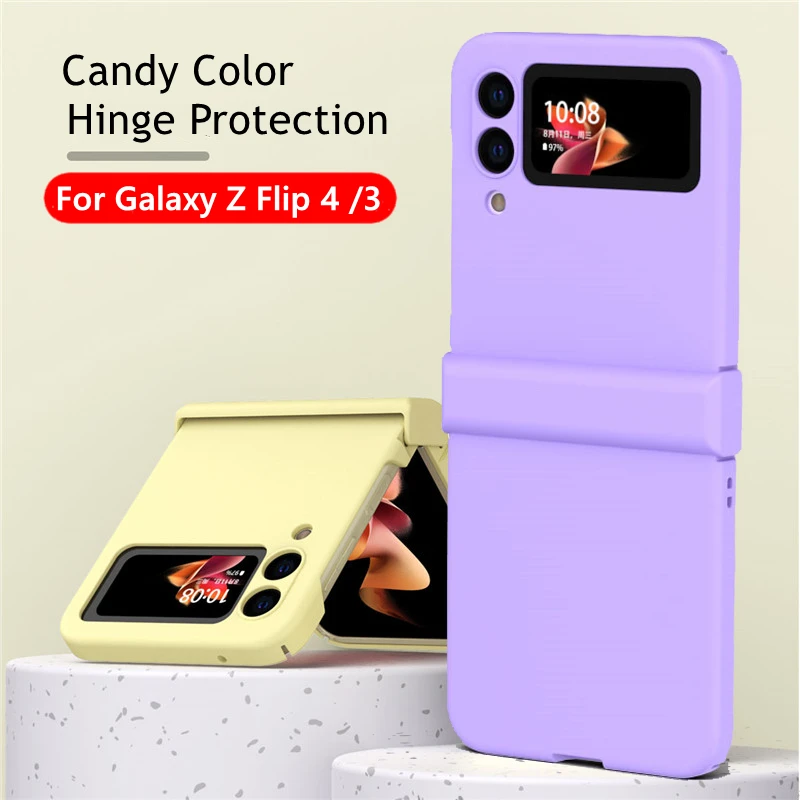 Funda Samsung Galaxy Z Flip 4 carcasa con bisagra de protección completa, carcasa dura de PC de Color caramelo para Galaxy Z Flip3 Flip4 5G| Fundas antigolpes para teléfono| - AliExpress
