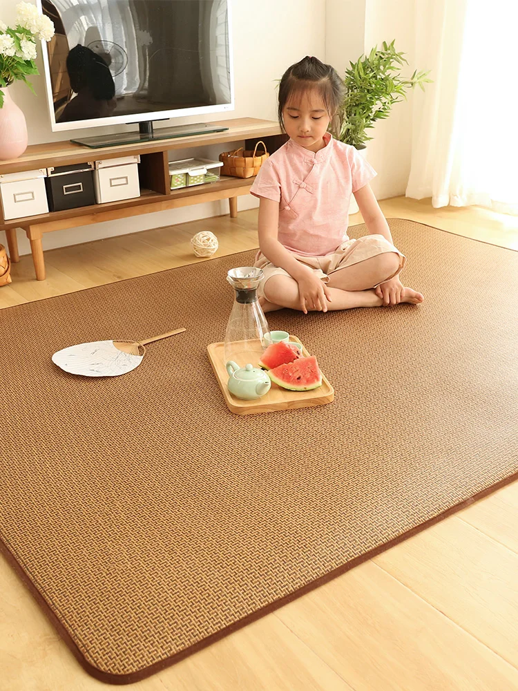 Esterilla plegable de ratán Tatami japonés, alfombra para dormir,  almohadilla de suelo para siesta de jardín de infantes, estudiantes de  verano, con bolsa de regalo - AliExpress