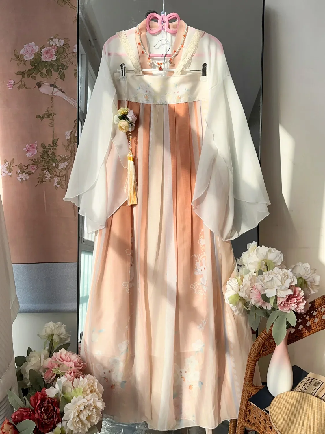Ancient Traditional Chinese Women Elegant Hanfu Dress Fairy Embroidery Stage Folk Dance Costume Retro Song Dynasty