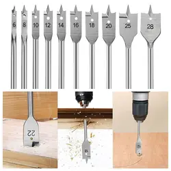1pcs 6-50mm Flat Drill High-carbon Steel Wood Flat Drill Set Woodworking Spade Drill Bits Durable Woodworking Tool