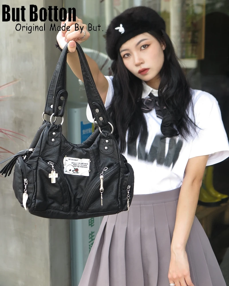 Cute Grunge Handbag For Women - Y2K Shoulder Bag, Sling Purse, Top Handle, Aesthetic & Stylish