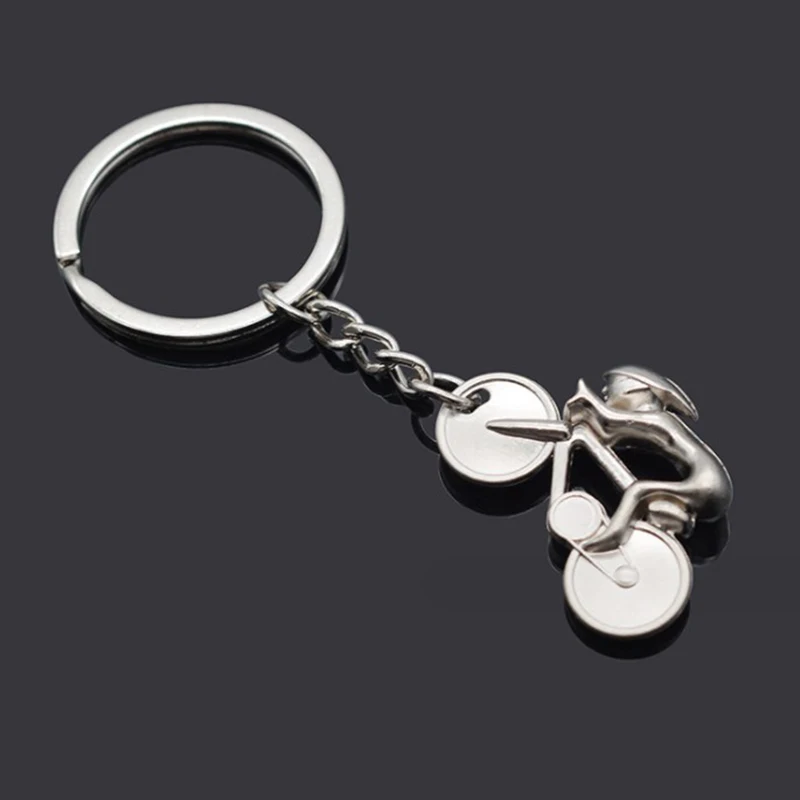 

1PC Pedal Bicycle Metal Keychain Cycling Lovers Travel Memorial Key Ring Creative Car Key Chain Bag Pendant Keyring Gift