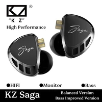 KZ Saga – écouteurs intra-auriculaires filaires en métal, haute Performance, basse hi-fi améliorée, 3.5MM, avec micro, suppression du bruit, pour moniteur de scène 1