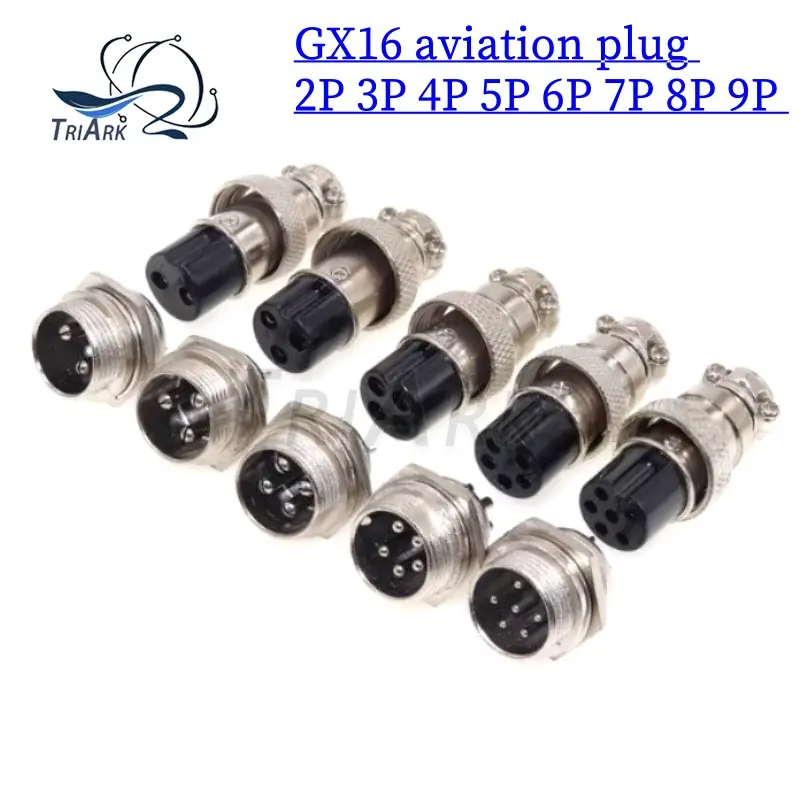 2PCS GX16 aviation plug socket connectors GX16-2P 3P 4P 5P 6P 7P 8P 9P 10P Pin core cable aviation plug connectors image 1