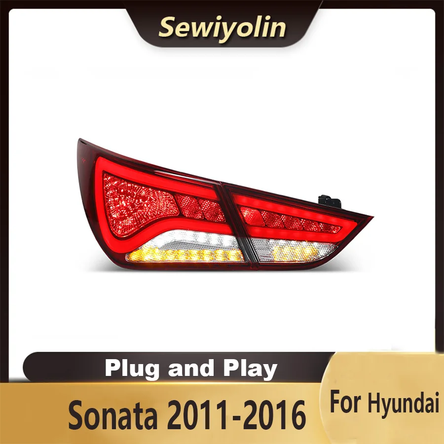

For Hyundai Sonata 2011-2016 Car Auto PartsAnimation LED Trailer Lights Tail Lamp Rear DRL Signal Automotive Plug And Play