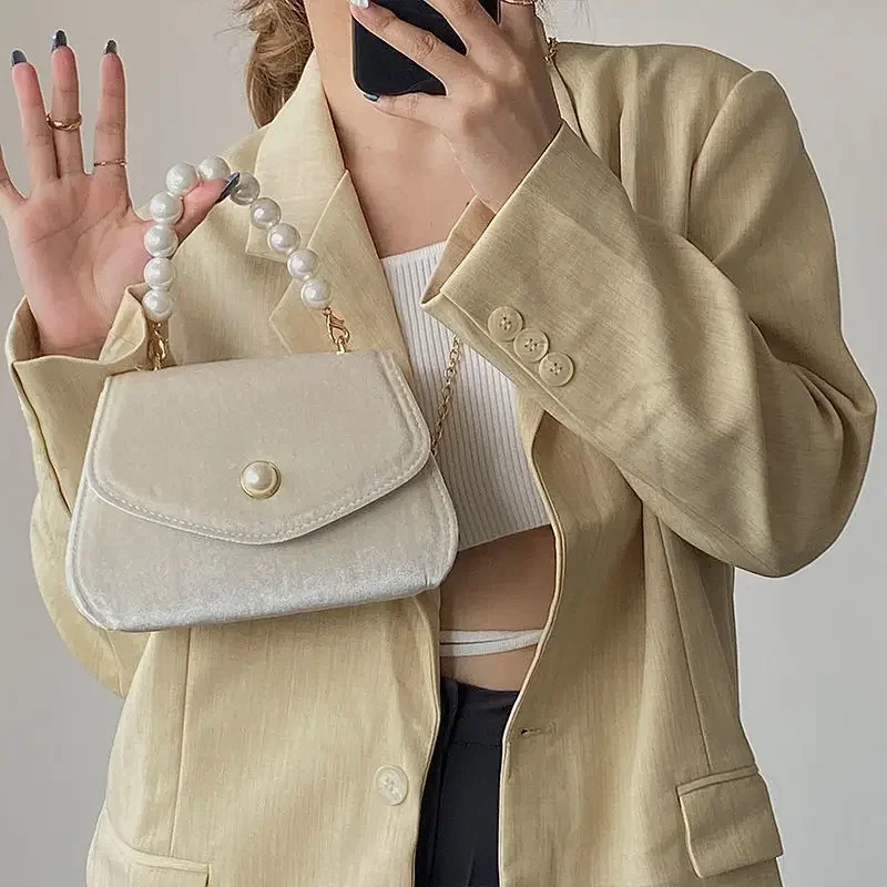 Women Shoulder Bag Vintage Small Square Shoulder Bag for Women Pearl Chain Ladies Tote Handbags Evening Clutch Purse Fashion Female Crossbody Bags crossbody bag,women shoulder bag