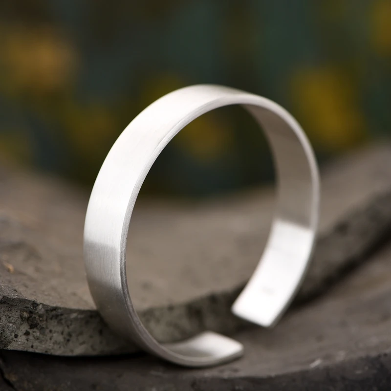 30g 41g 50g Luxury Men women 999 Silver Concave Bracelet Wide Open Classic Handmade Customized Pulseras Pure Silver Jewelry