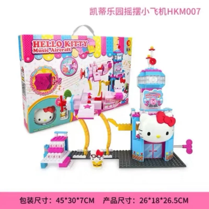 Sanrio Series HelloKitty Music Boxes Playground Ferris Wheel Carousel Pirate Ship Music Box Toys Gifts