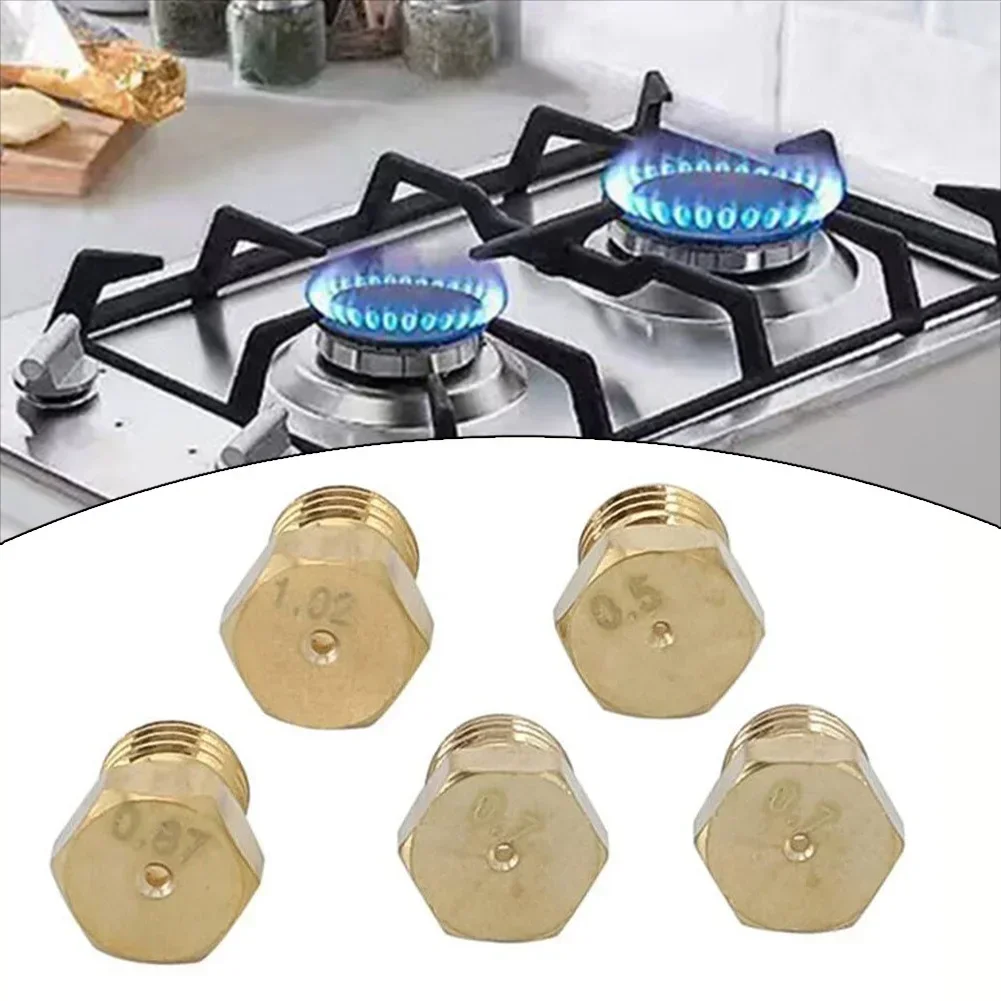 Gas Stove Nozzle 0.5/0.7/0.7/0.87/1.02 5 Pcs Commercial Gas Stoves LPG Jet Set