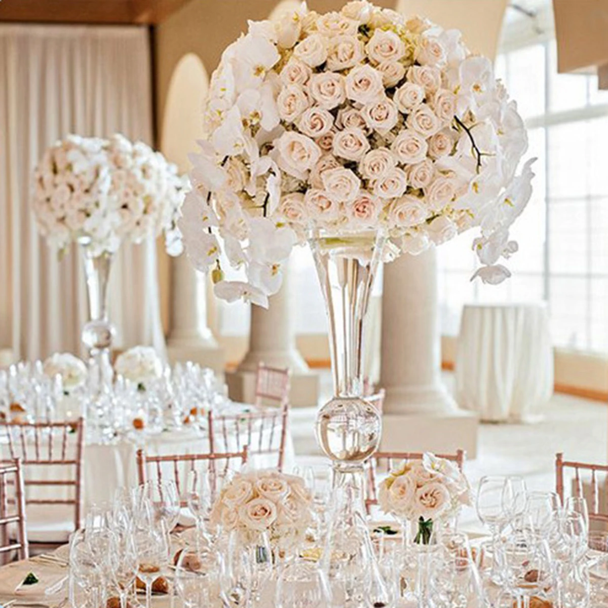 10pcs Wedding Party DIY Crystal Acrylic Centerpiece Tall Flower Stand Clear  Flower Stand for Wedding Table Centerpiece - AliExpress
