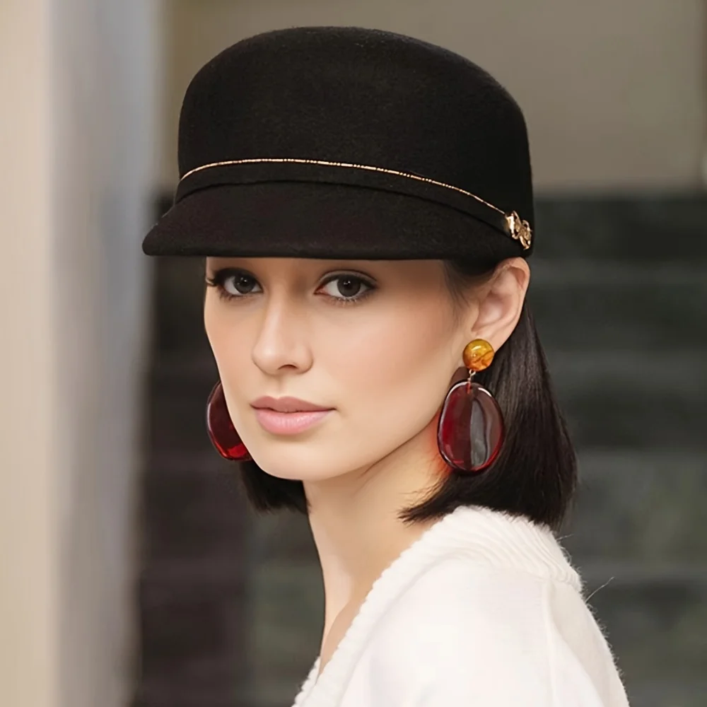 Wool Duck Tongue Hat Children's Autumn/Winter New Retro Newspaper Children's Hat Winter Fashion Wool Trendy Felt