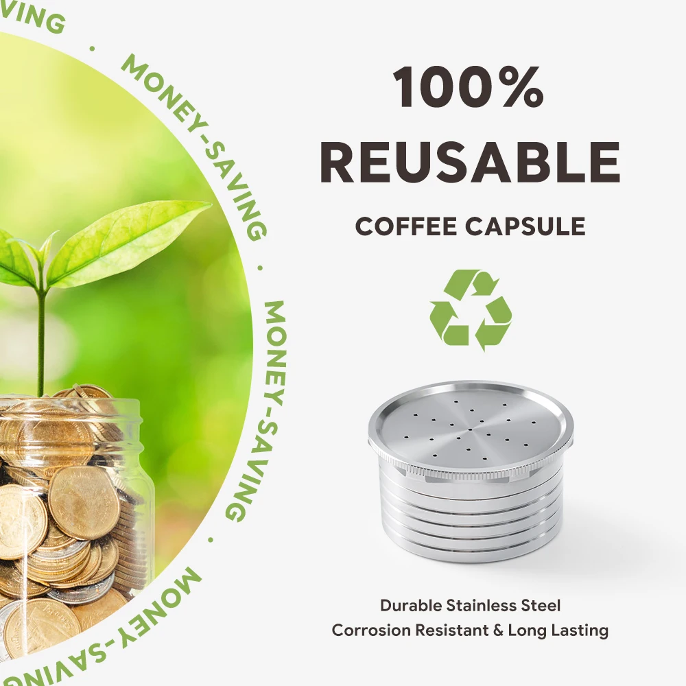 Reusable Coffee Capsule Pods For Essse Caffe S.12 Sistema Espresso Coffee Maker Stainless Steel Refill Filters Crema Pod
