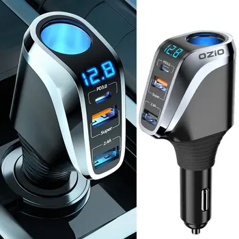 Presa USB per auto alimentazione 66W caricabatteria per auto rapido caricabatteria per auto QC3.0/PD presa per caricabatterie per telefono con porta DC 12V/24V