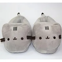 Cartoon Full Covered Cat Slippers Warm Winter Slides Soft Plush Doll Indoor Cute Anime Bedroom Shoes For Man Woman Home Use - Image 2