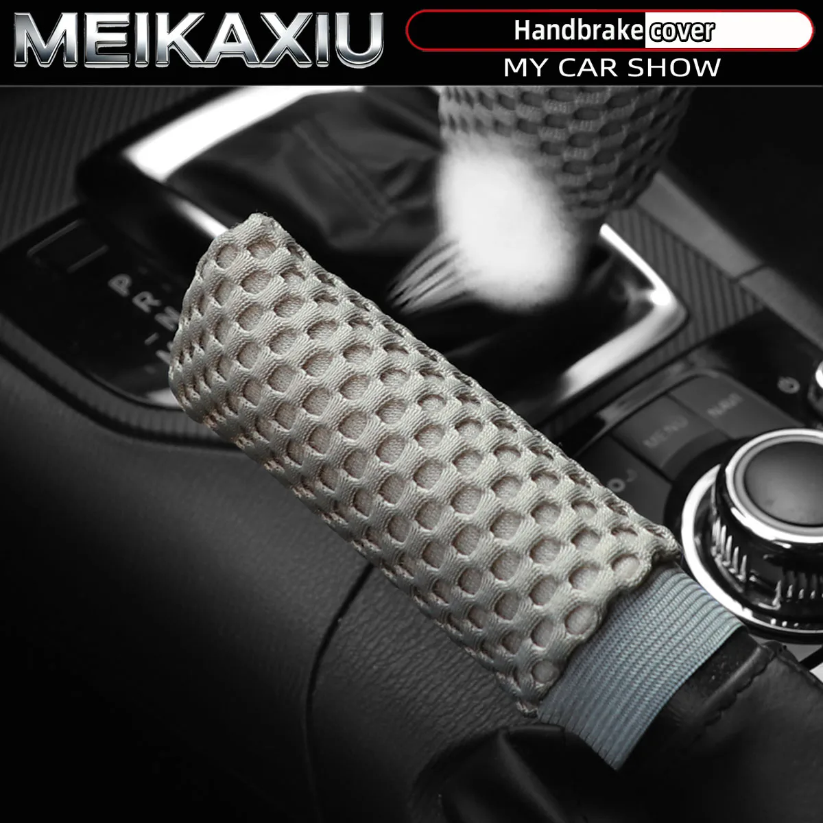 A 3D breathable fabric car handbrake grip cover, handle cover, handle sleeve, car decorative item, all-year-round.