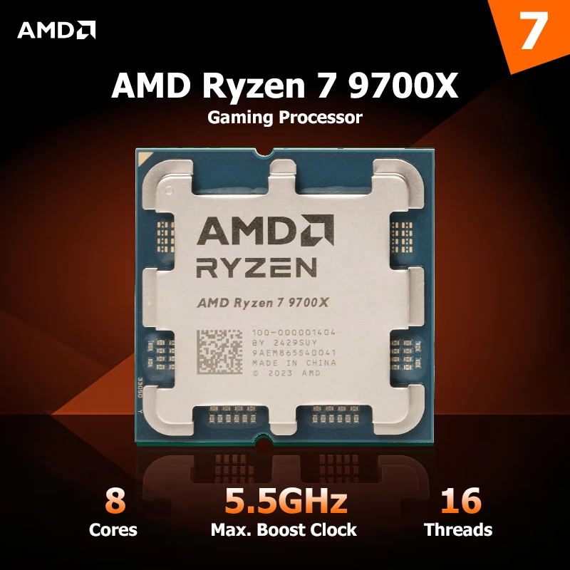 AMD Ryzen 7 9700X R7 AM5 Desktop CPU Gaming Processor 8 cores with AMD Ryzen 7 9700X R7 AM5 Desktop CPU Gaming Processor 8 cores with