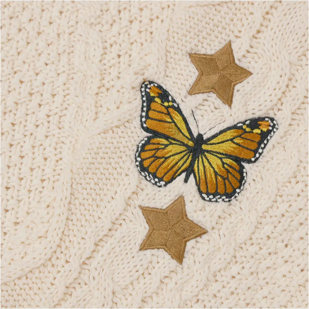 Spring Fearless Inpsired Butterfly Embroidery Folklore Cardigan Women  Kawaii Sweater Outsuit  Loose Fit Knitted Cardigan Female 3