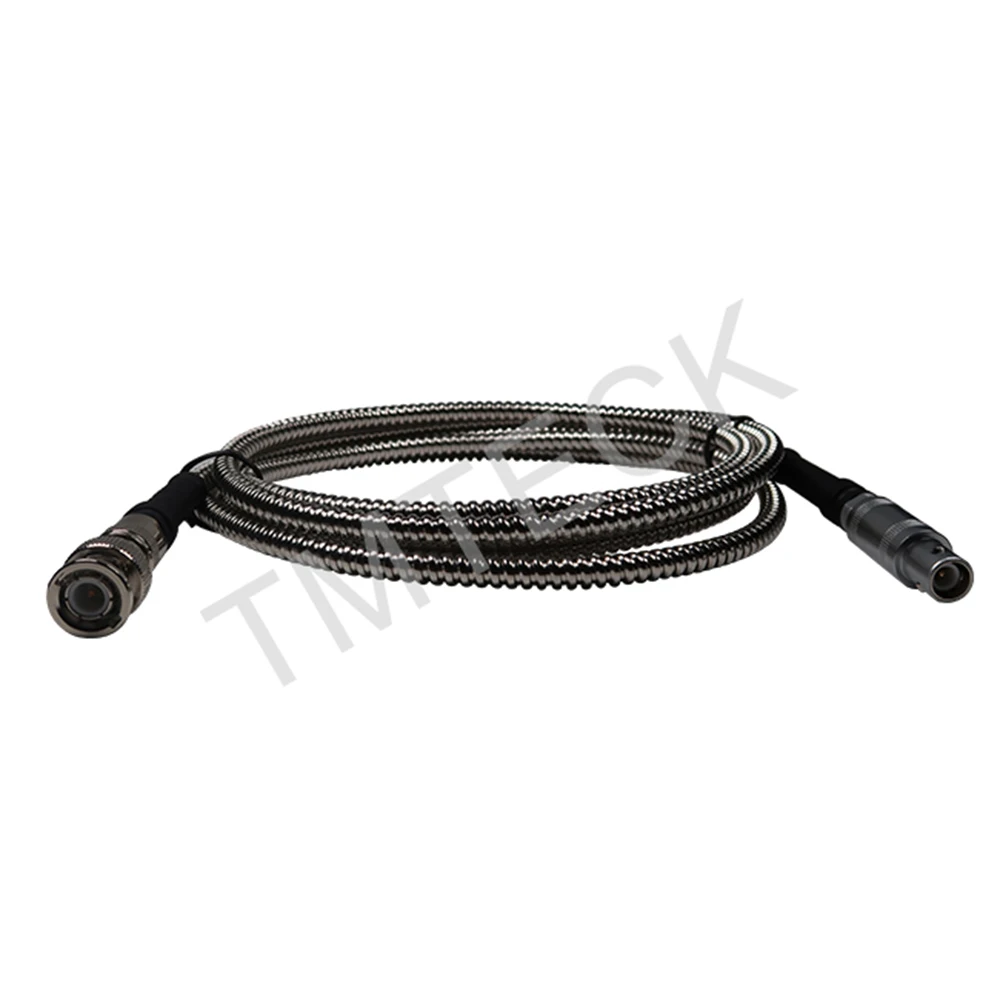 compatible with style lemo01-BNC flexible Stainless Steel Protection Shielding Ultrasonic Cable armored single cable